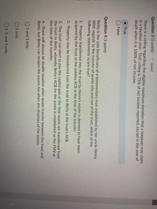  Question 3 (1 point) Saved There is a ceiling regarding the