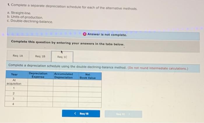 at a cost of $18,000. The estimated useful life was four years,