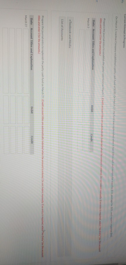 Current Attempt in Progress On March 2. Ivanhoe Company established a