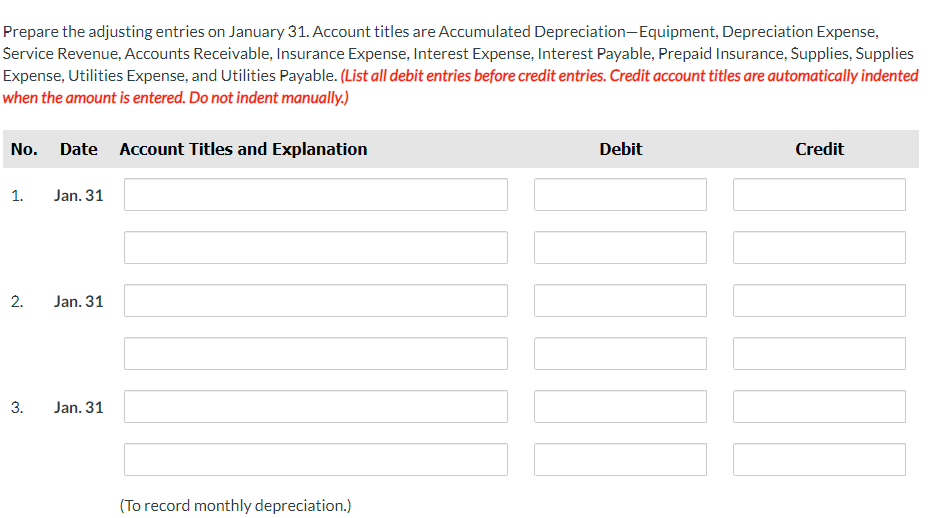 2022. During the first month of operations, the following transactions occurred. 1.