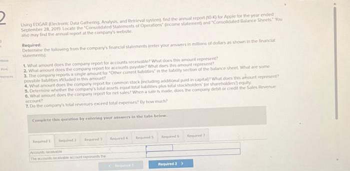  2 Using EDGAR (Electronic Data Gathering, Analysis, and Retrieval system), find