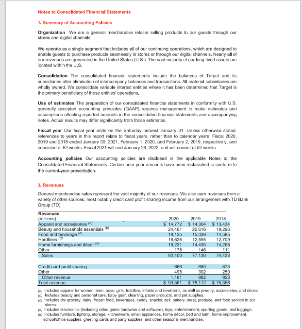 Target's sales revenue increase or decrease in the most recent year (in