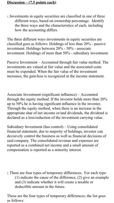 treated differently for accounting purposes than they are for tax purposes. Indicate