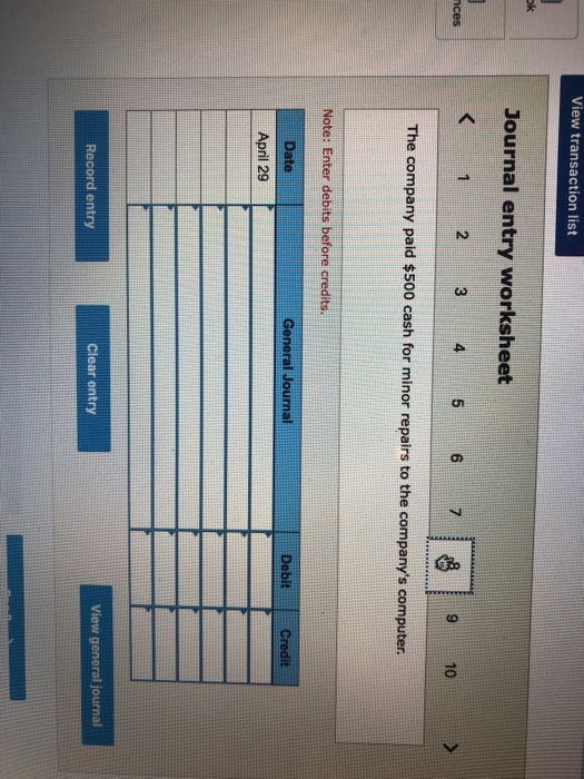 insurance coverage has expired. b. At the end of the month, $500