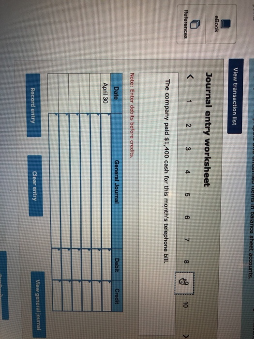 of office supplies are still available. c. This month's depreciation on the