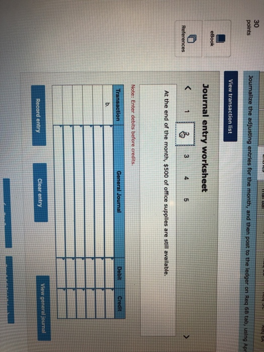 to record the transactions for April and post them to the ledger