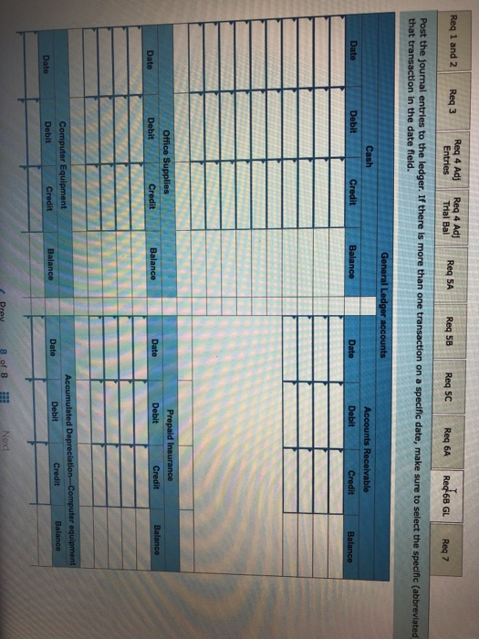 Adj Req 4 Adj Trial Bal Req SAReq 58 Req 5CReq 6A