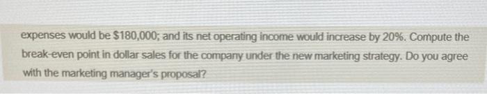 Morton Company's contribution format income statement for last month is given below.