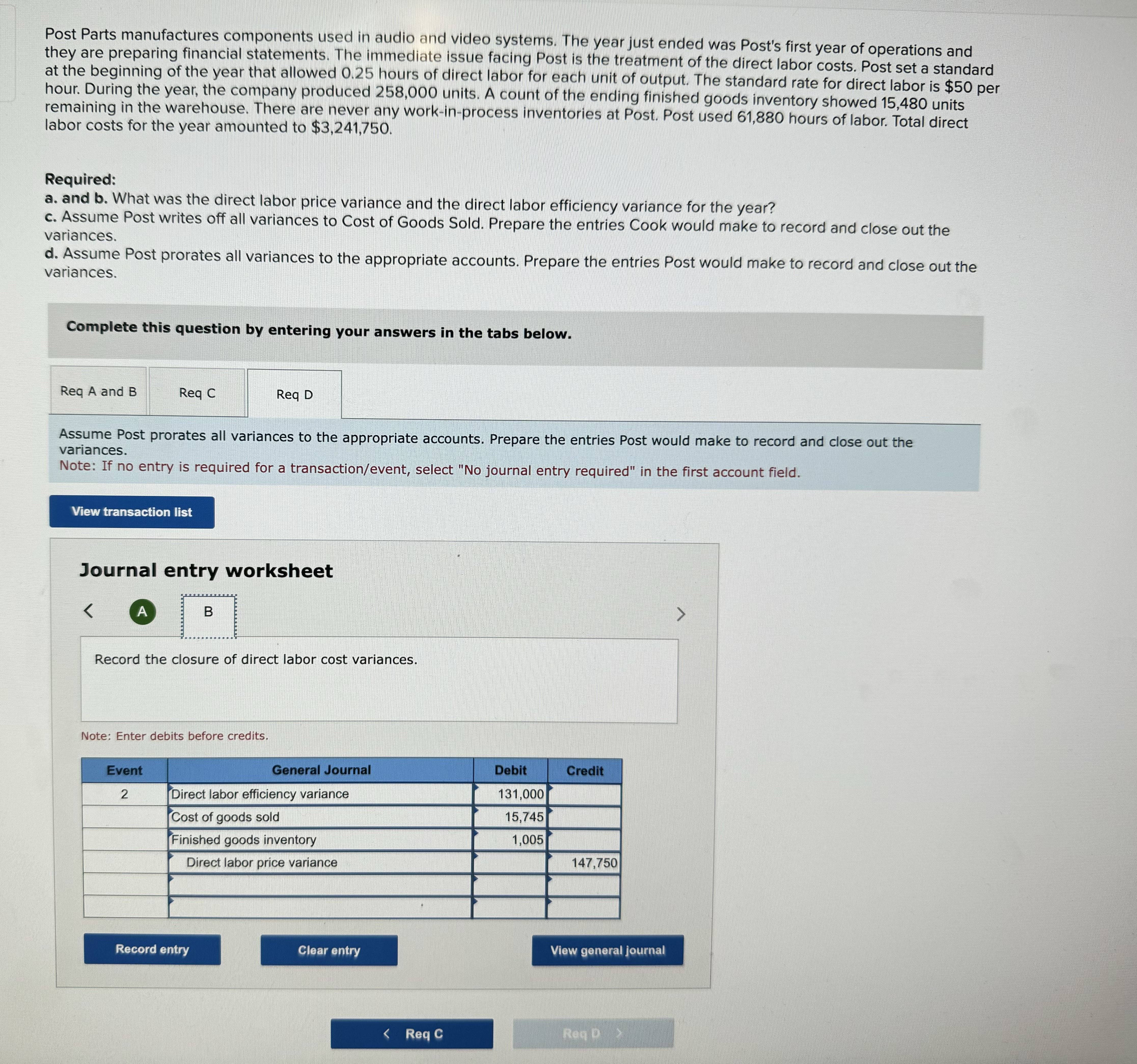 Post Parts manufactures componehtsGd ir) audio they are preparing financial sttemehis, Th