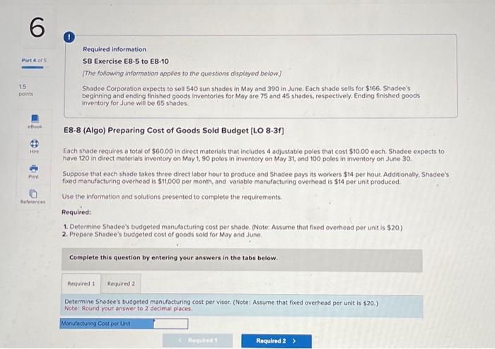  Required information SB Exercise E8-5 to E8-10 The following information applles