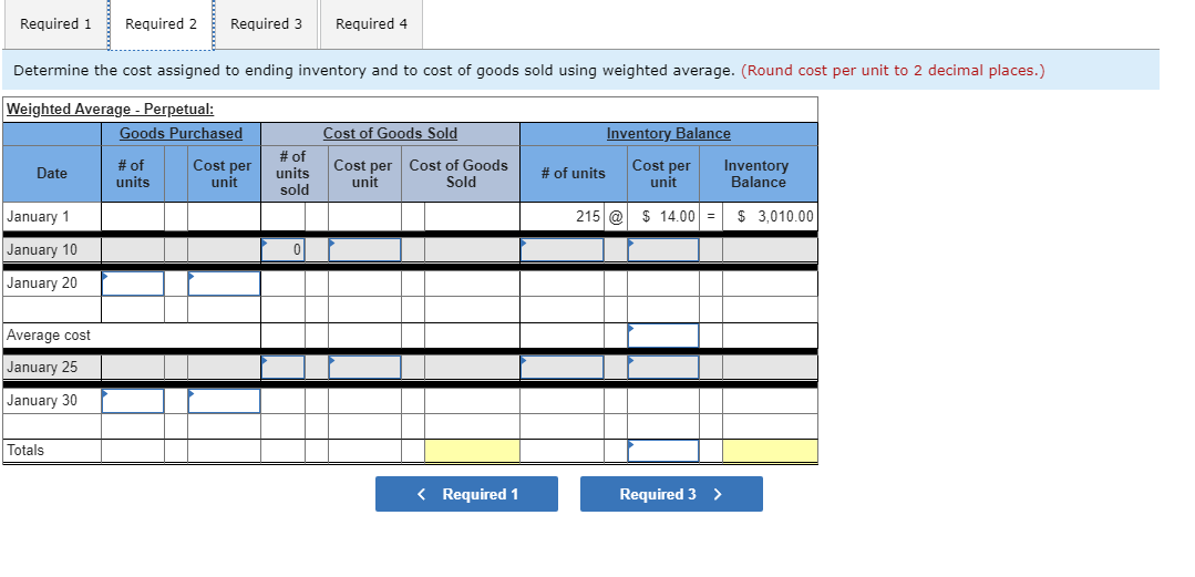 reported the following January purchases and sales data for its only product.