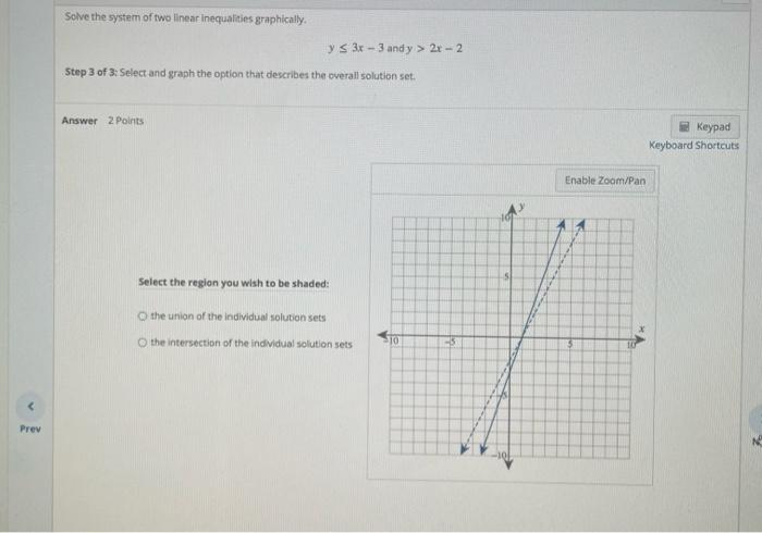  Solve the system of two linear Inequalities graphically y s 3x