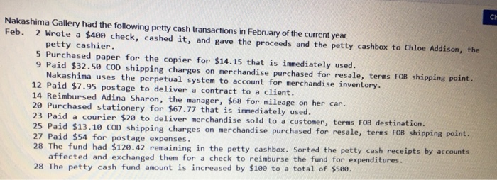  Hello, I really need help for following question, thank you! Nakashima