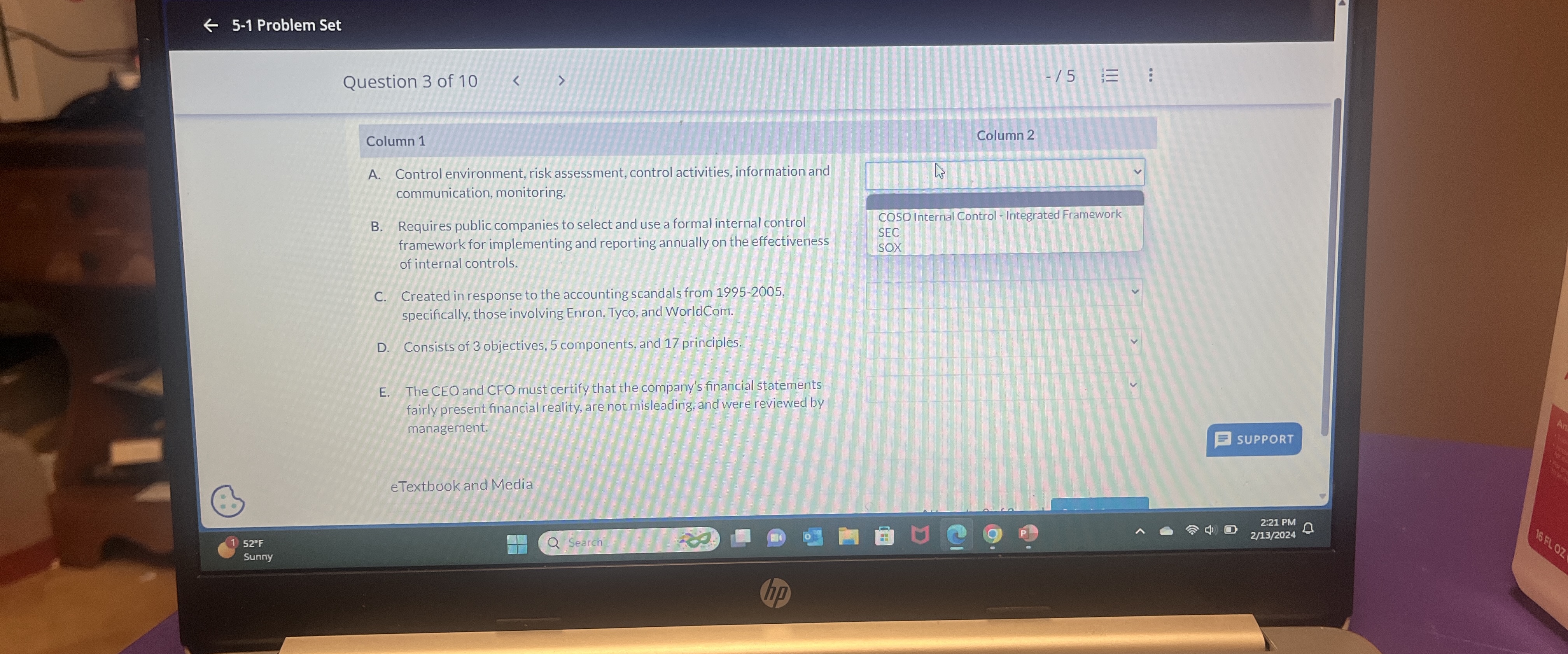  larr 5-1 Problem Set\ Question 3 of 10\ Column 1\ Column