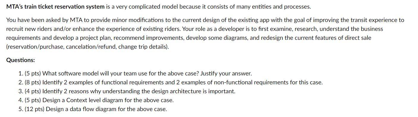 MTA's train ticket reservation system is a very complicated model because