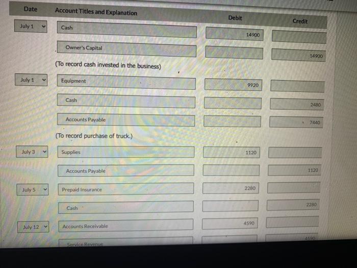on July 1, 2022. During July, the following transactions were completed July