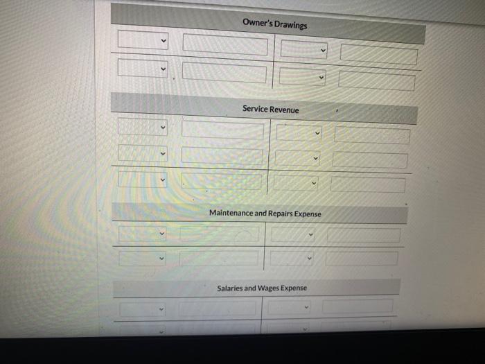 Billed customers $4,590 for cleaning services performed. Paid $ 1.240 cash on