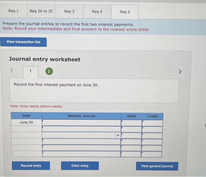 bonds' issuance. 2(a) For each semiannual period, complete the table below to