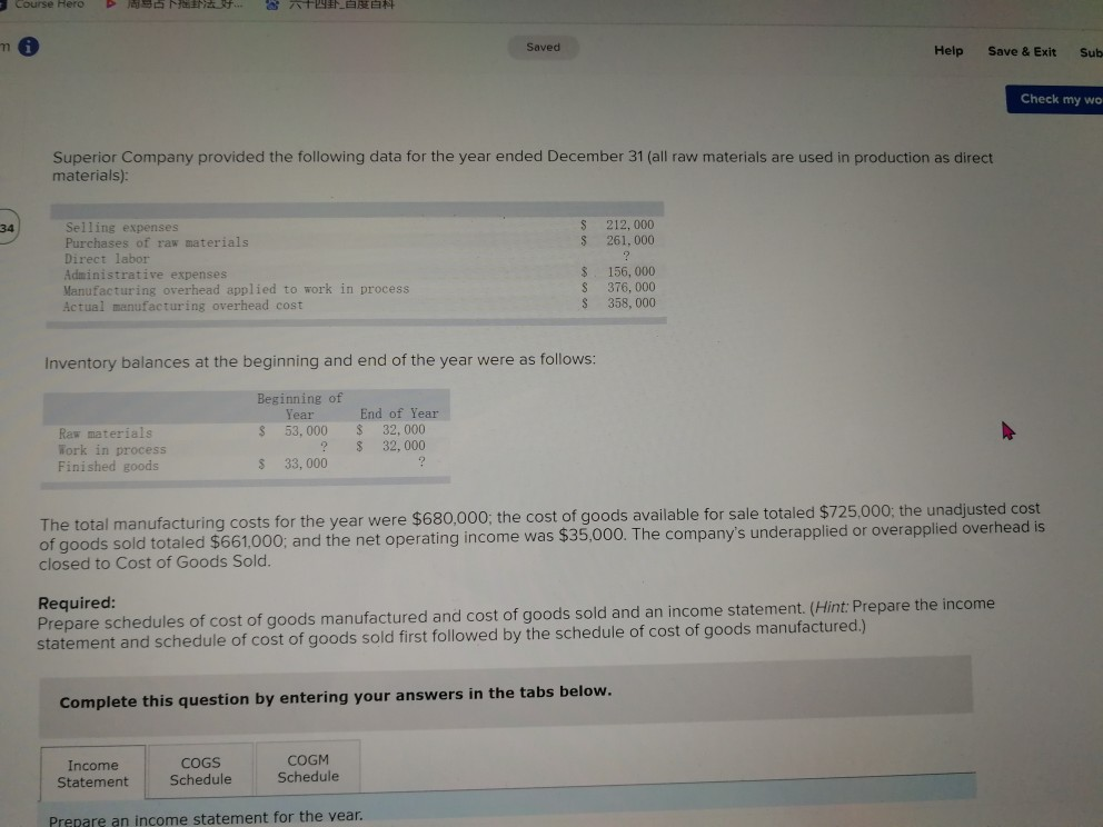 Course Hero & ma Saved Help Save & Exit Sub Check