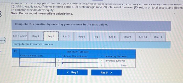 year were inventory, $47,900; total assets, $239,400; common stock, $89,000; and retained
