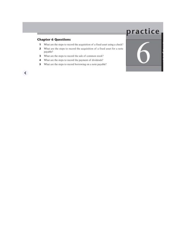 practice Chapter 6 Questions 1 What are the steps to record