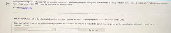 struggling. Annual fued costs of $100,800 include the traing facily and fleet