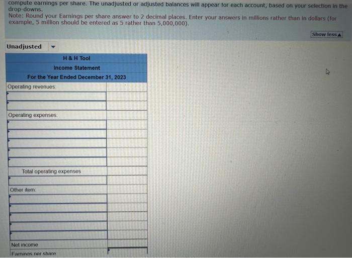 (m) through (a)) to correctly report net income for the period. (Step