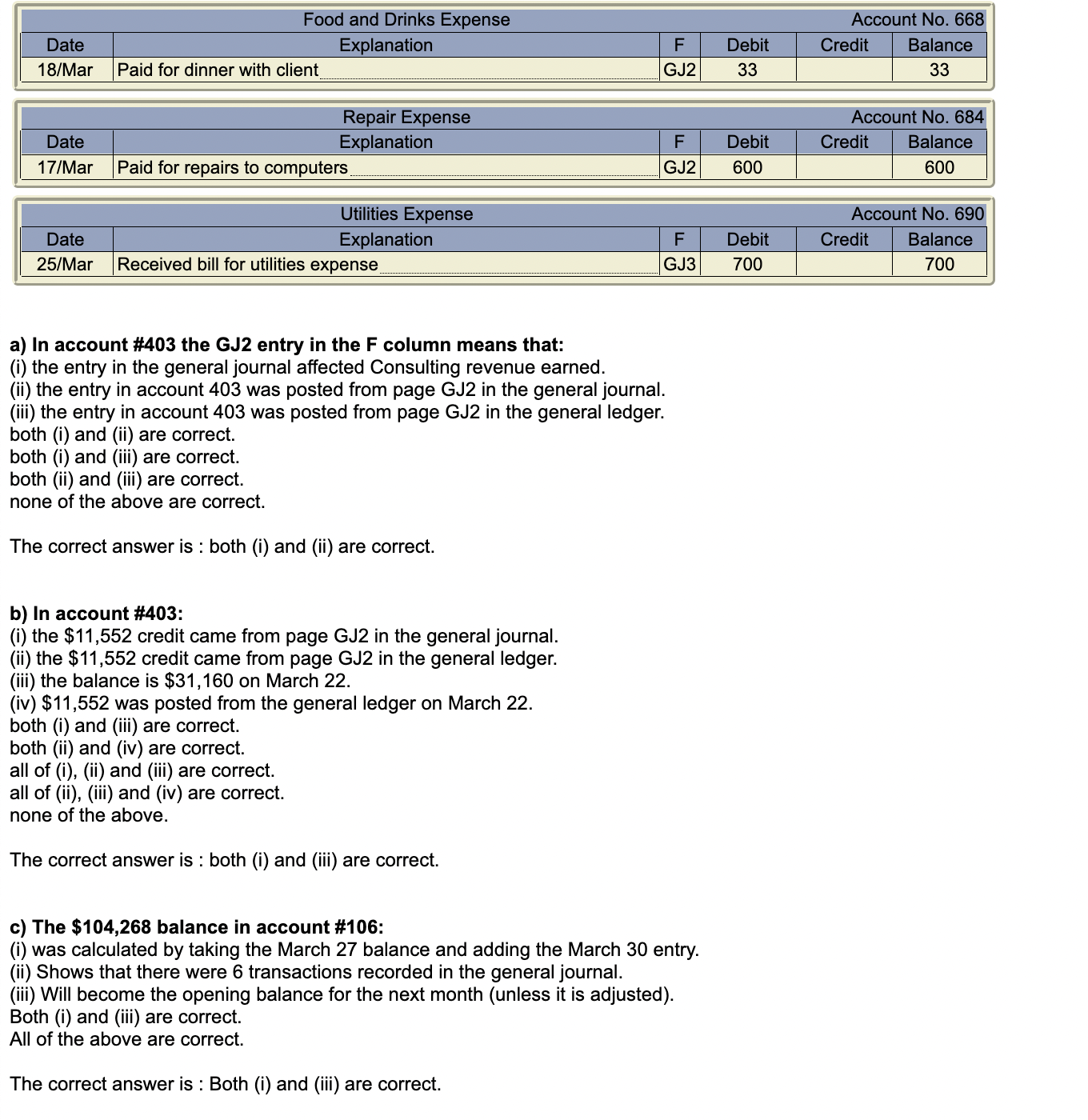 & F & Debit & Credit & Balance \\ \hline 28/Feb &