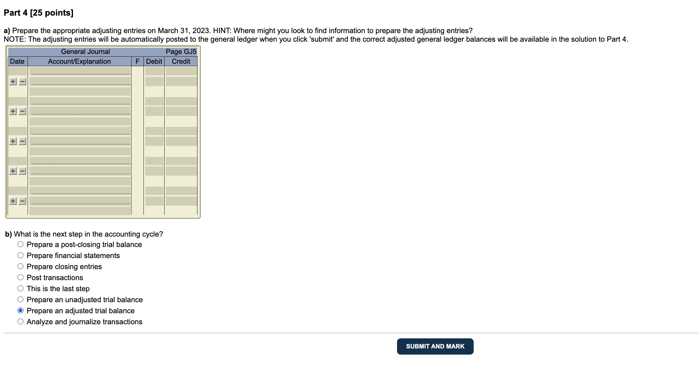 & GJ1 & & 18,000 & 61,000 \\ 25/Mar & Received bill