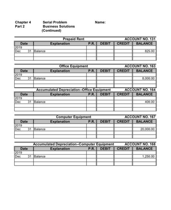 128 Prepaid insurance 131 Prepaid rent 163 Office 164 Accumulated con-offie en