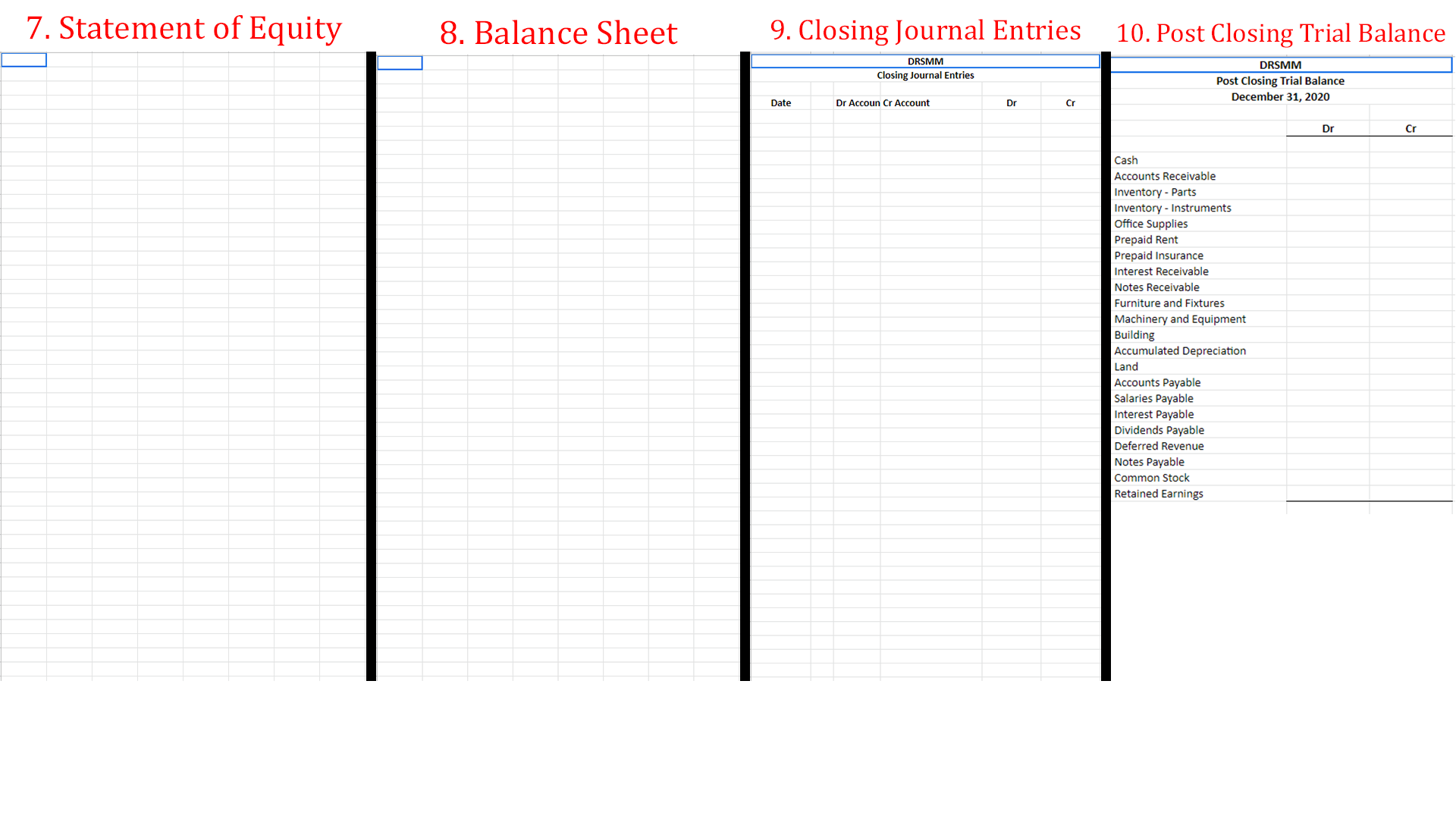 9. Closing Journal Entries 10. Post Closing Trial Balance Thank You in