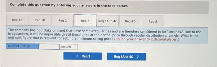 Fixed manufacturing overhead variable selling expenses Fixed selling expenses Total cost per