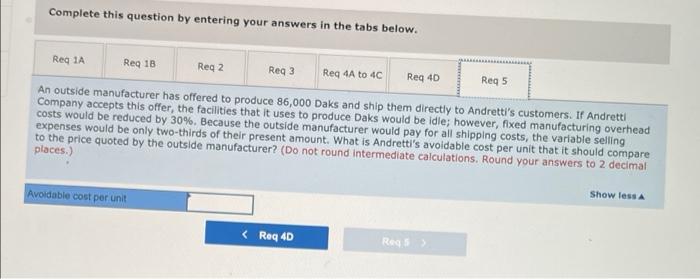 Daks follow. Each question is independent Required: 1-a. Assume that Andretti Company