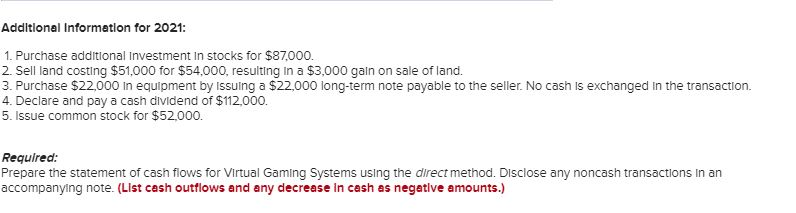 $2,520,000 3,800 2,523,00 VIRTUAL GAMING SYSTEMS Income Statement For the Year Ended