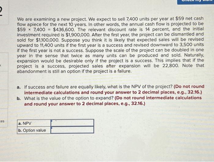 please show me how to complete this problem on excel We are