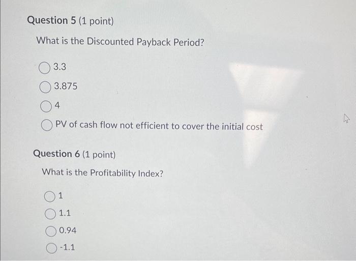 the following. The cost of capital is 15%. This project costs $2