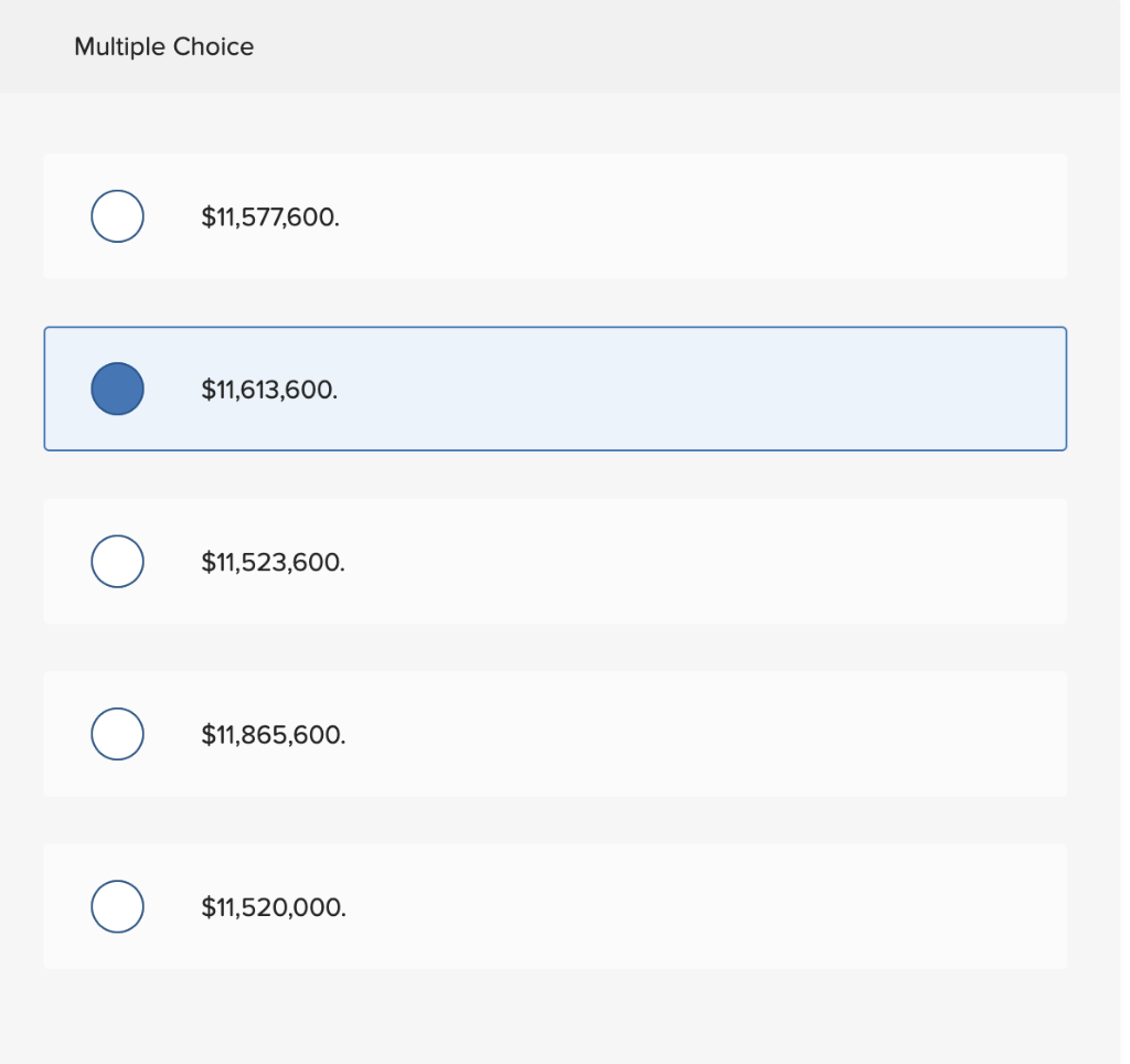 being $11,613,600 or $11,865,600. Not sure what the correct answer is. Thank
