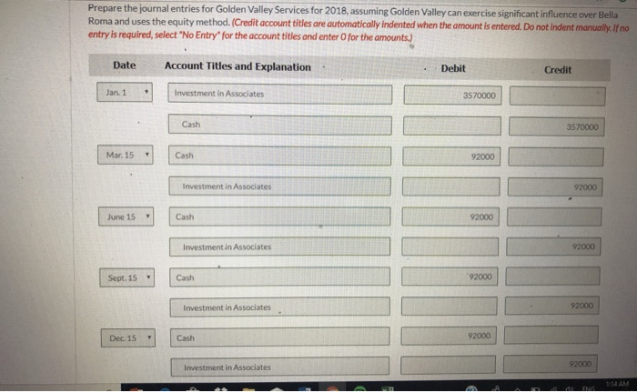 shares. Bella Roma declared a $0.50-per-share cash dividend in each quarter that