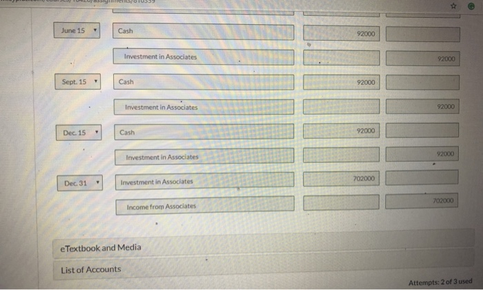 was received on March 15, June 15, September 15, and December 15.