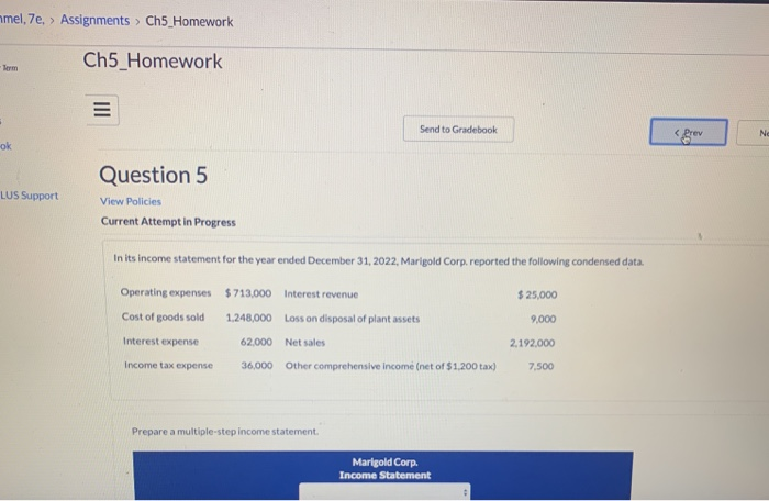  mel, 7e, > Assignments > Ch5_Homework Ch5_Homework Send to Gradebook LUS