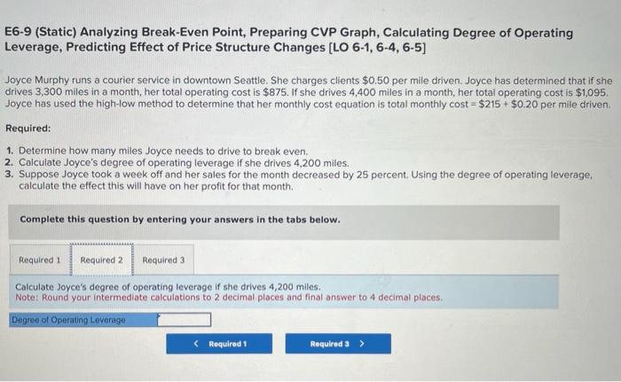 Operating Leverage, Predicting Effect of Price Structure Changes [LO 6-1, 6-4, 6-5]