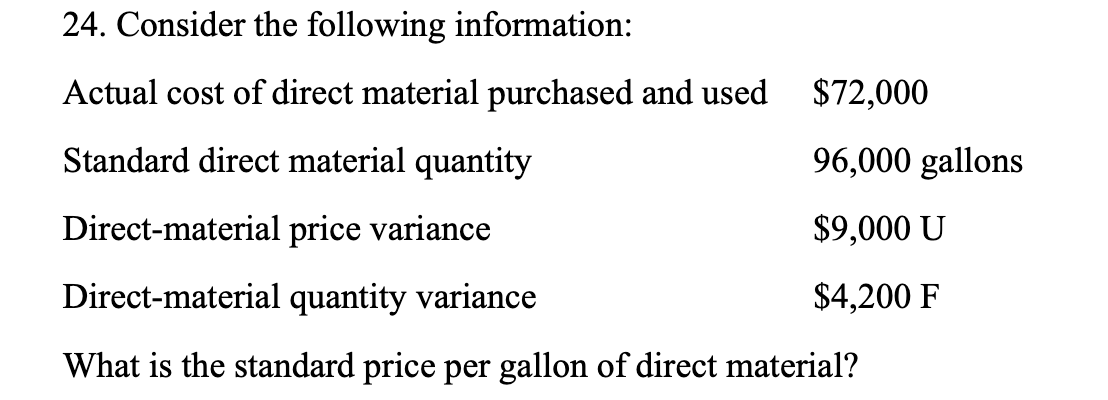 please do this and show all steps. thanks 24. Consider the following