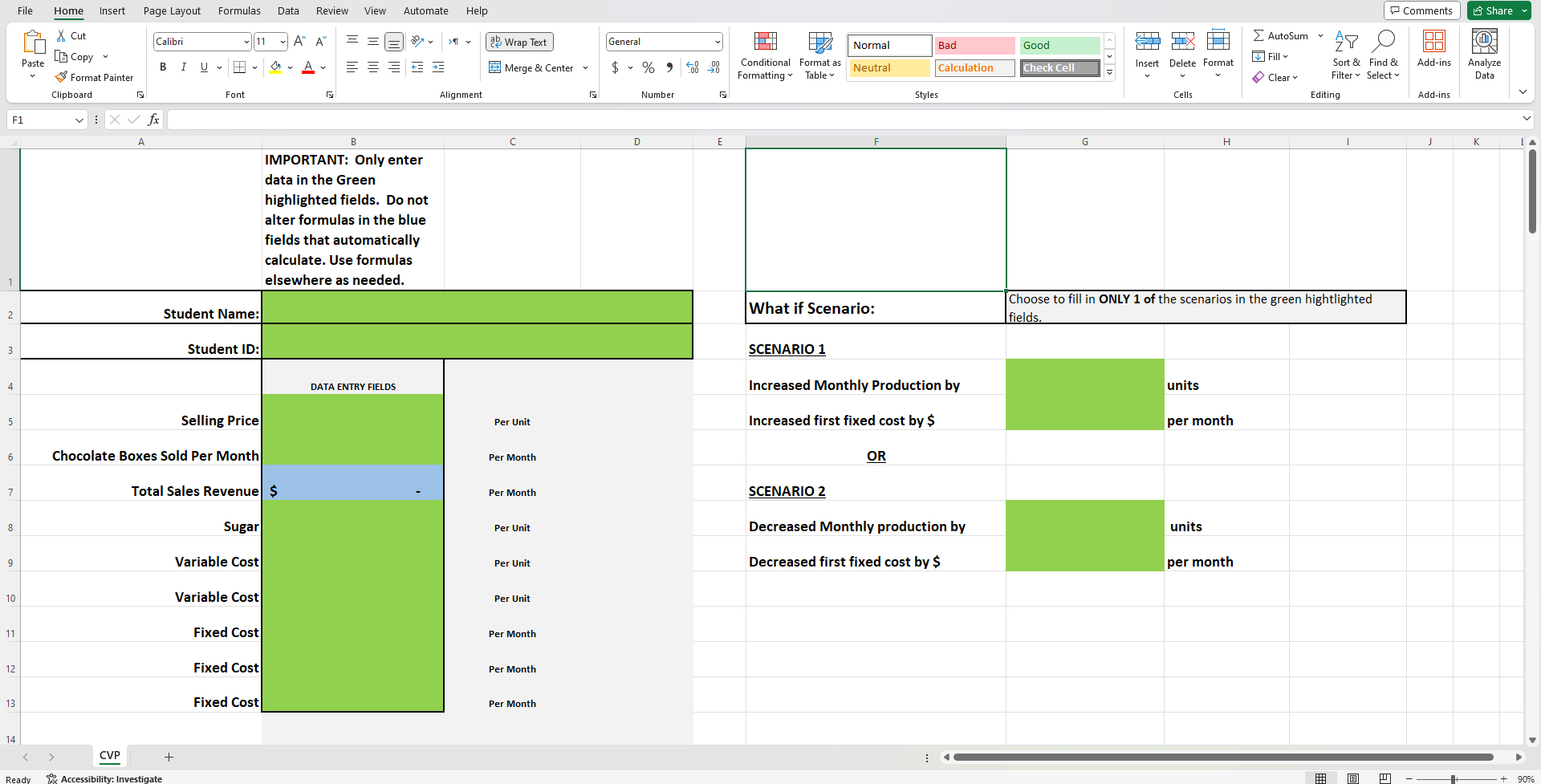 Ensure you also enter your name and student number in the appropriate