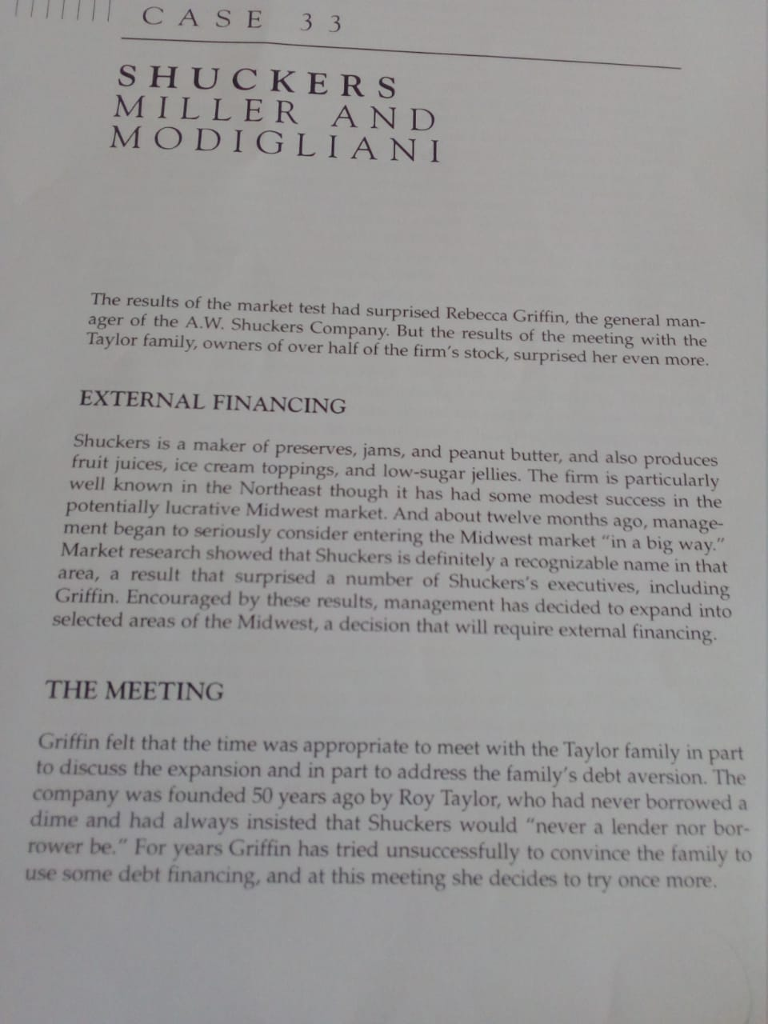 Kindly help me answer question 1-7 in case 33 shuckers miller and