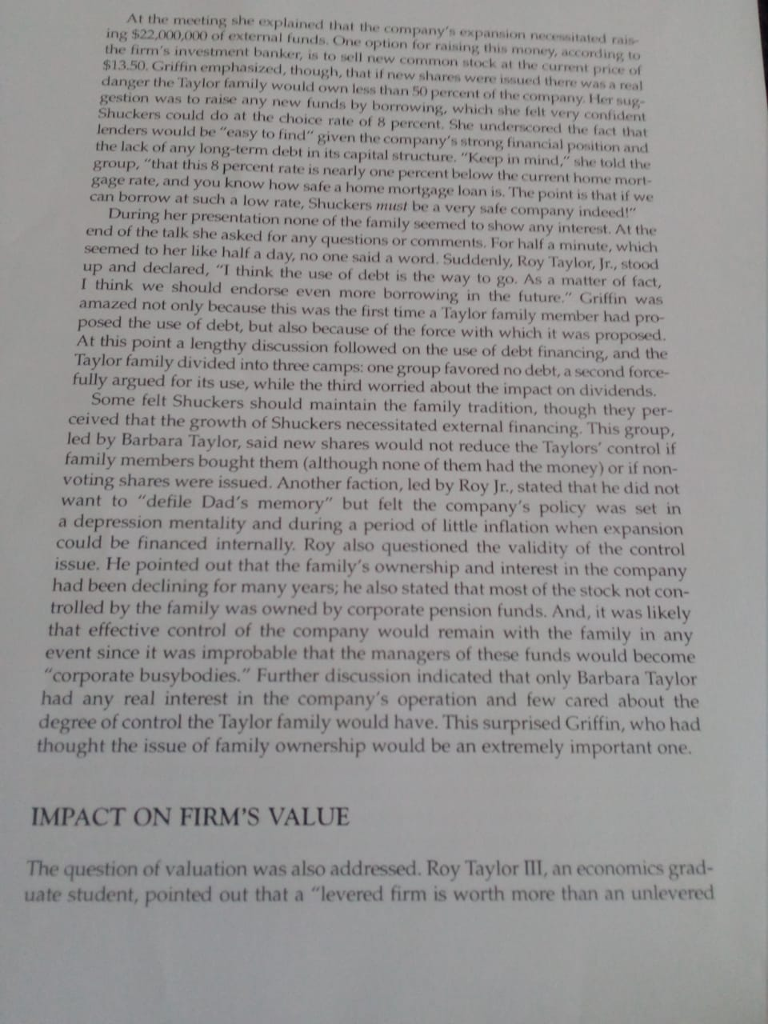 modigliani -cases in financial management. TTHTCASE 3 3 SHUCKER S MILLER AND