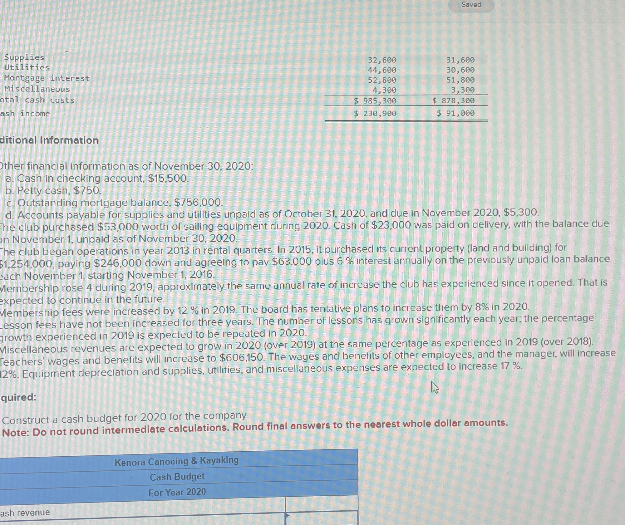  Kenora Canoeing & Kayaking is developing plans to purchase additional equipment