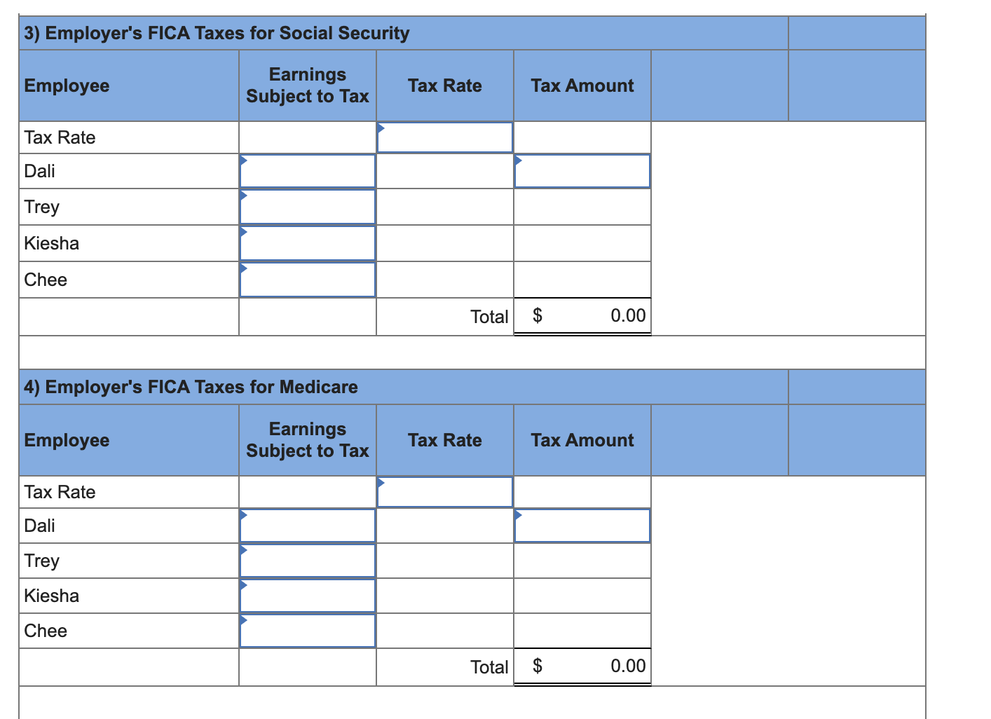  Problem 9-3A (Algo) Payroll expenses, withholdings, and taxes LO P2, P3