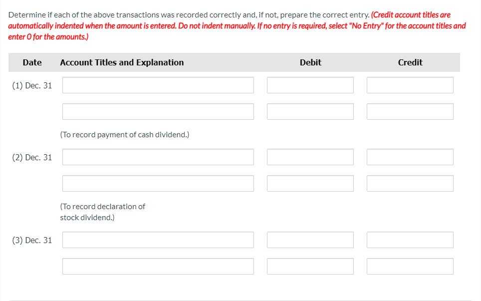 for Wildhorse Ltd. provided the following information regarding the accounting for dividends