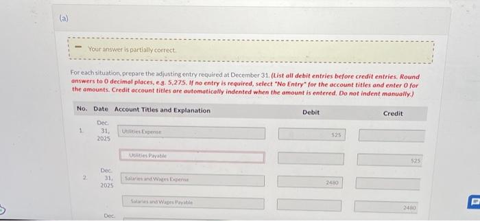 cash transaction in 2026. (List all debit entries before credit entries. Round