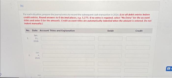 select "No Entry" for the account titles and enter 0 for the